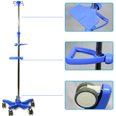 Bodenstehender Infusionsständer aus Edelstahl